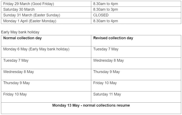 Crack Easter recycling – waste collections for 2024 2